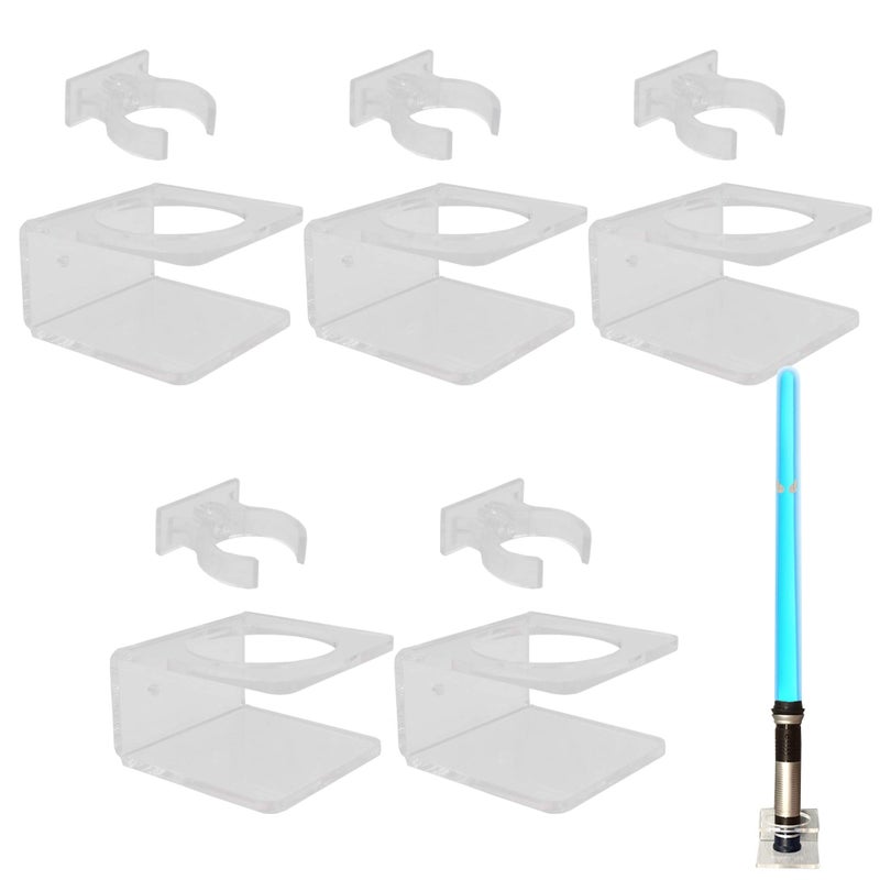 YYST Clear Light Saber Wall Mount Wall Rack Wall Holder - 5 Pack - Image 1